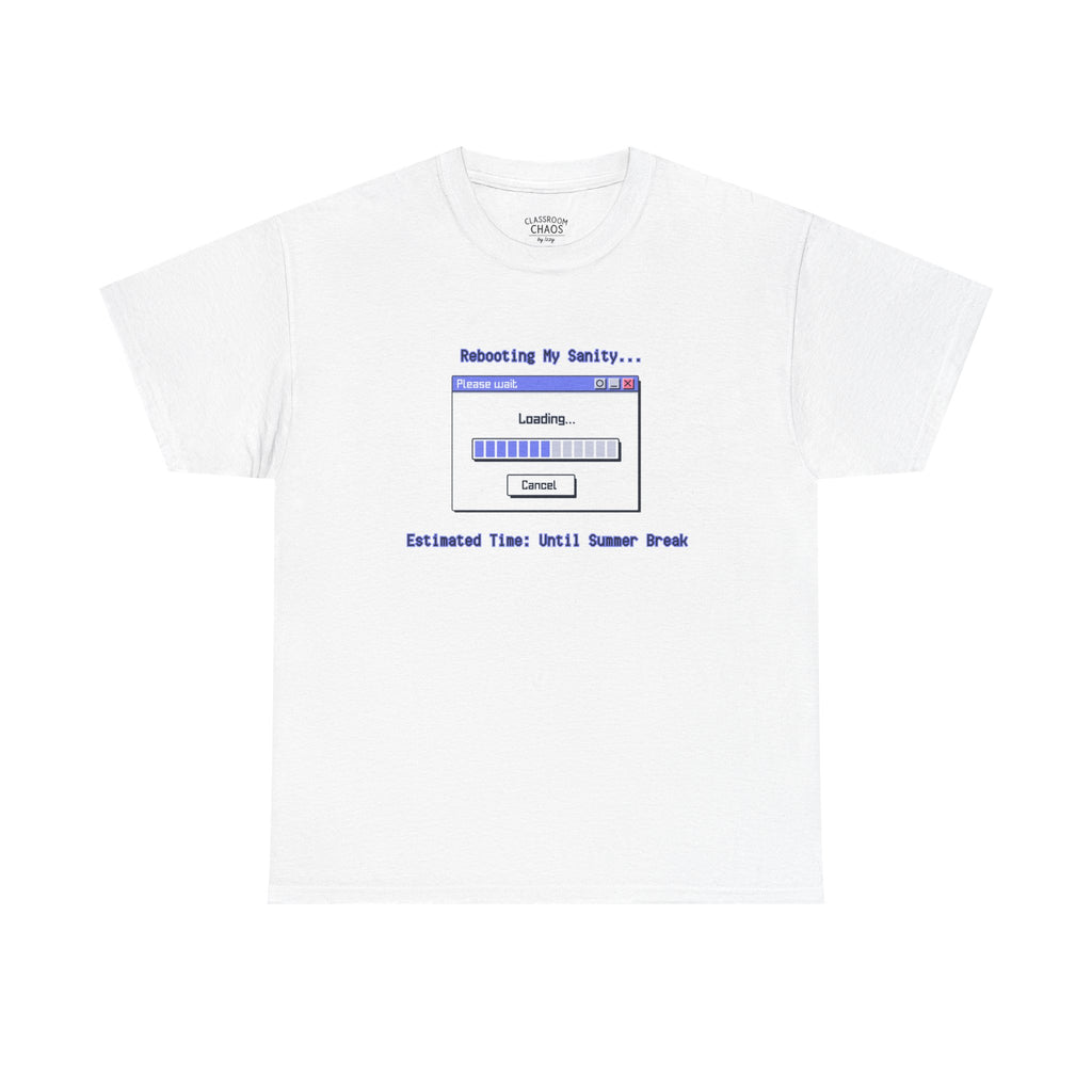 Rebooting My Sanity Graphic Tee | Funny Unisex Heavy Cotton Shirt, Casual Wear, Gifts for Tech Lovers, Humor Apparel