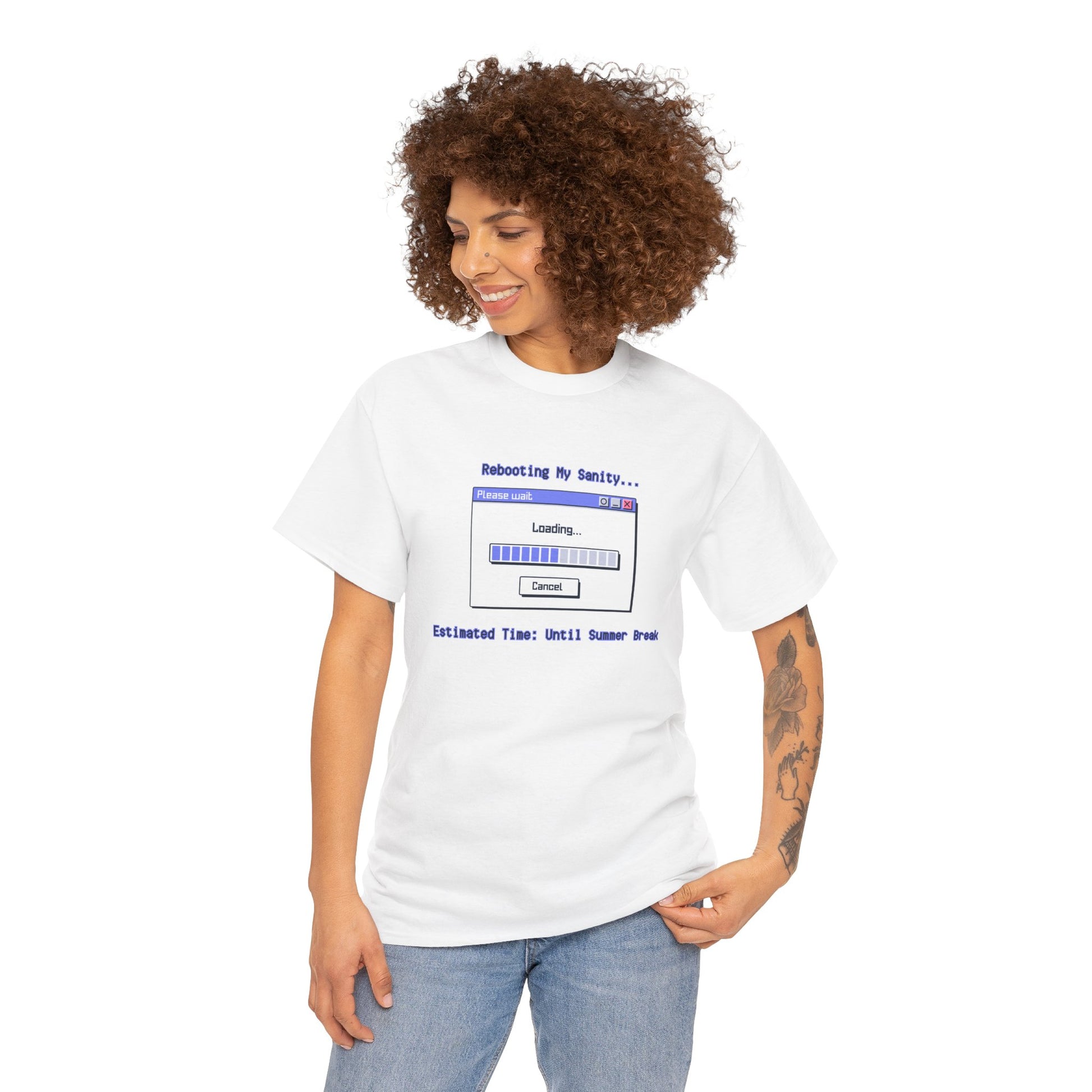 Rebooting My Sanity Graphic Tee | Funny Unisex Heavy Cotton Shirt, Casual Wear, Gifts for Tech Lovers, Humor Apparel