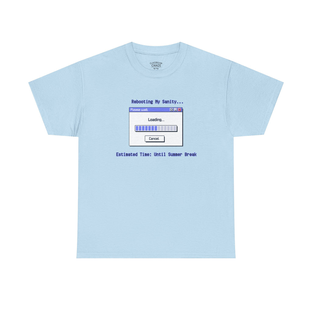 Rebooting My Sanity Graphic Tee | Funny Unisex Heavy Cotton Shirt, Casual Wear, Gifts for Tech Lovers, Humor Apparel